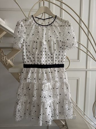 Self-Portrait Lace Dress White Black Size US 6