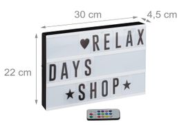 Leuchtkasten, weiß Lightbox mit Farbwechsel, 85 Buchstaben
