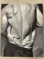 Original Acrylic Painting, Male Nude Art