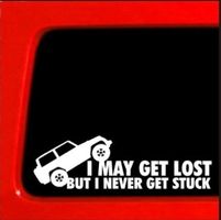 Aufkleber Schwarz I may get lost but never get stuck  %SALE%