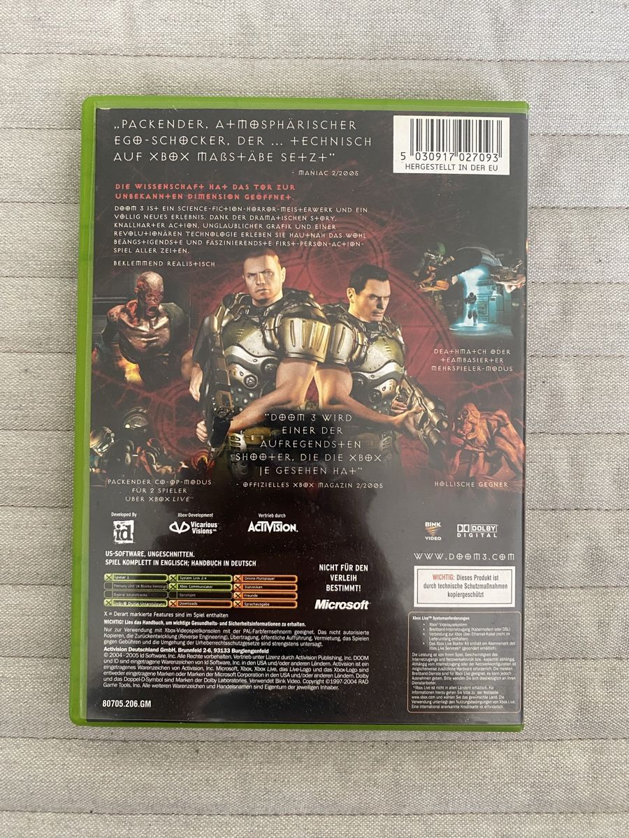 Microsoft Giochi: Doom 3 für Xbox – Usato da Thunstetten venduto da Virus_33 2