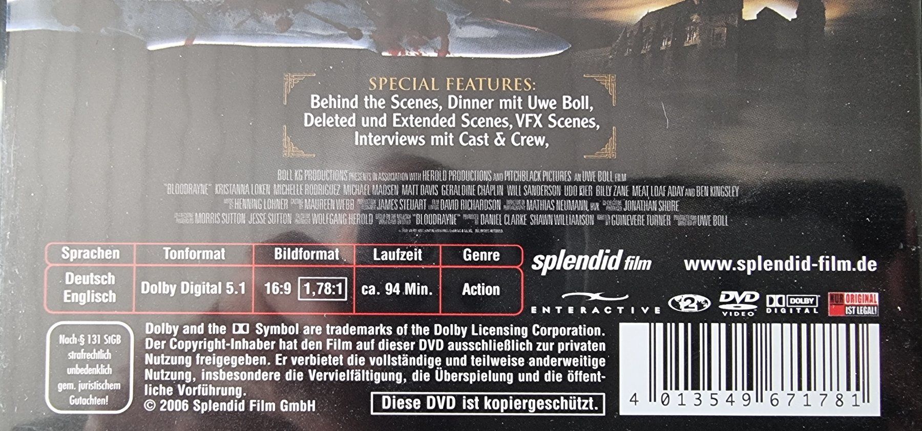 Alle DVDs: DVD Bloodrayne – Gebraucht aus Oetwil am See von fineli2 1