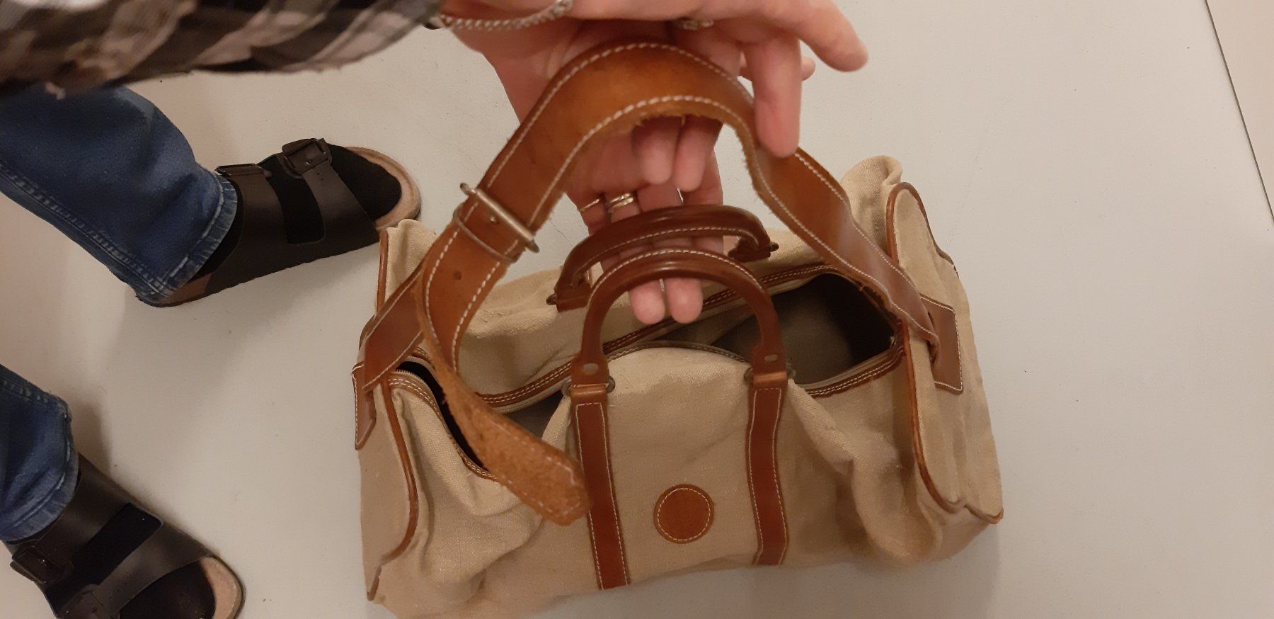 Taschen: Reisetasche Leinen/Leder – Gebraucht aus Balterswil von Jolie6 2