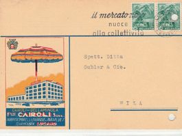 Postkarten Werbung Reklame LUGANO Schirme 1943 CAIROLI