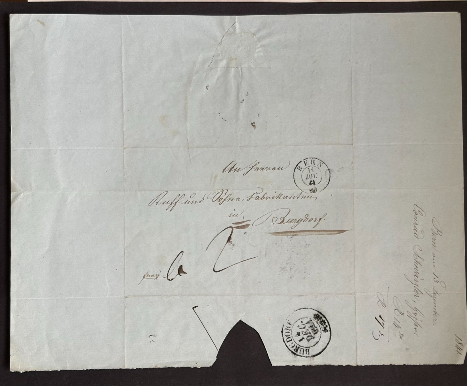 Documenti: HISTORISCHES HANDSCHRIFTLICHES DOKUMENT VON 1841 – Usato da Ostermundigen venduto da wini63