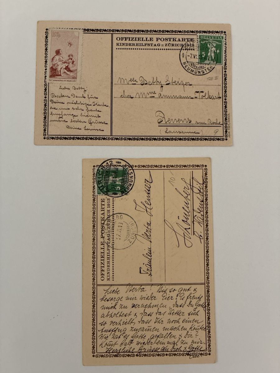 Cartes postales: 2 Ansichtskarten Schweiz von Zürich Kinderhilfstag – D'occasion à Oftringen par Cla.vD.74 1