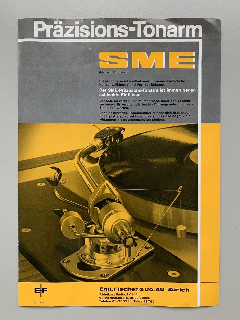 Documenti: ORIGINAL SME TONARM PROSPEKT – Nuovo (secondo la descrizione) da Seuzach venduto da torensu