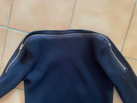 Alexander Wang Rippstrick Pullover blau Reißverschluss S 36