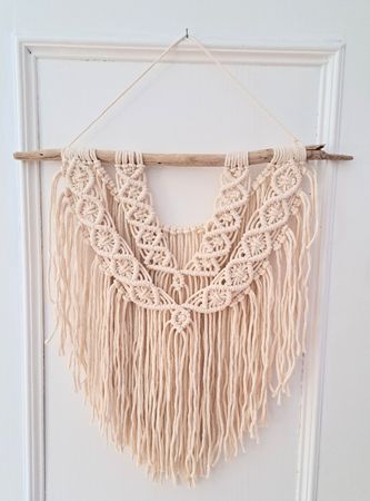 Makramee Wandbehang Boho-Stil, Naturholz, neu!!!