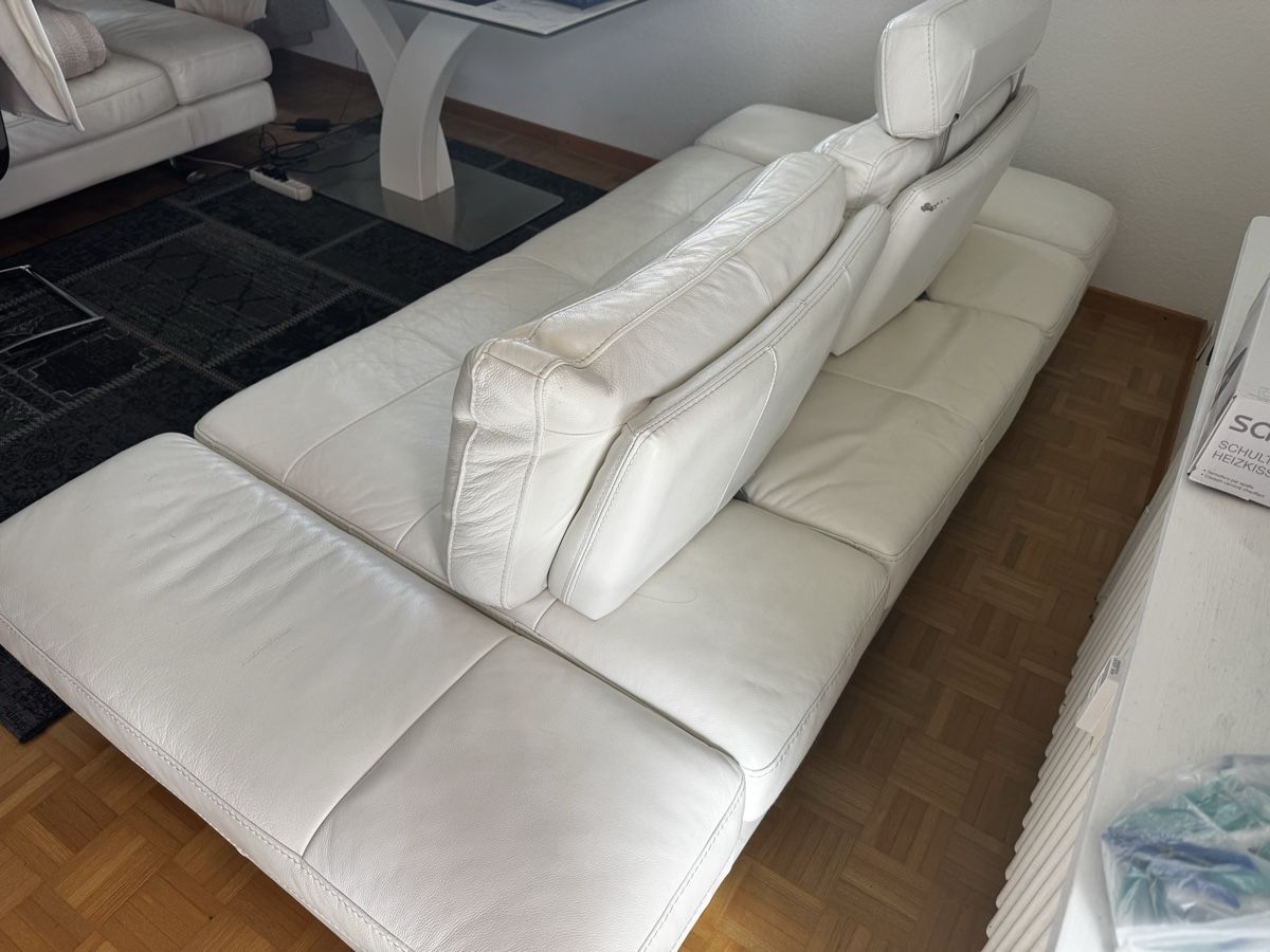 Divani: Design Leder-Sofa / Bett-Sofa, cremeweiss (grösser) – Usato da Romanshorn venduto da Benjamin__R 4