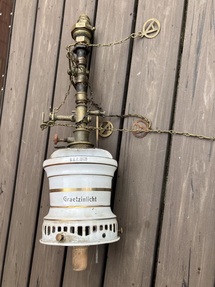 Lampade: Lampe, Gaslampe, D.R.P., Graetzinlicht – Difettoso da Neftenbach venduto da 889095 6
