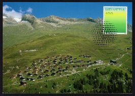 MK Farben der CH - Alpenwiesengrün, Dorf Belalp