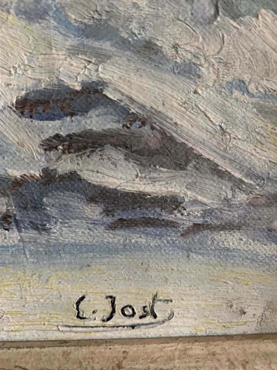 Dipinti: Originales Ölgemälde "Eiger" von E. Jost, gerahmt. – Usato da Biel/Bienne venduto da Katja01112 2