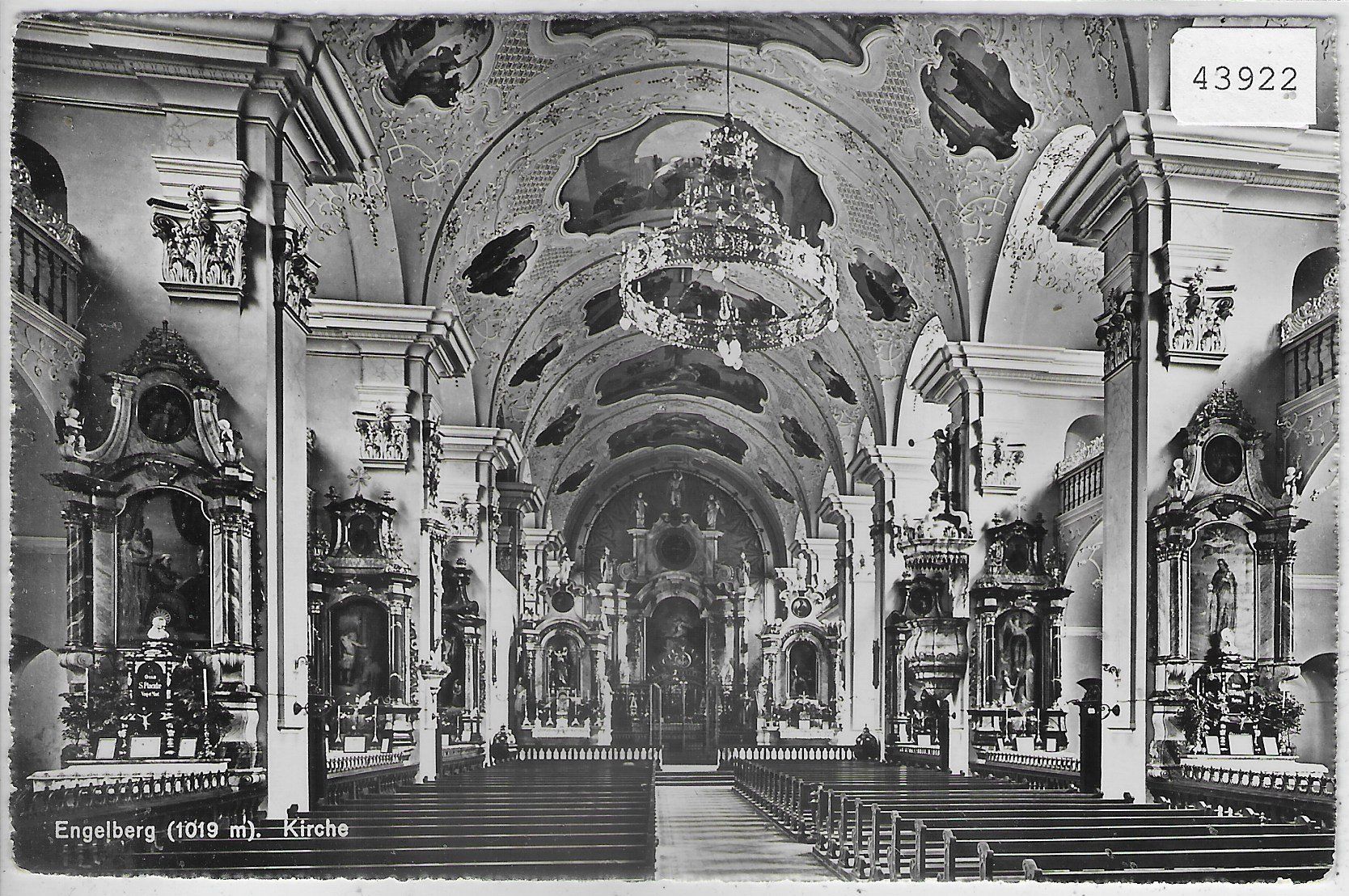 Cartoline postali: Engelberg - Inneres der Kirche – Usato da Ettingen venduto da Kartenplanet