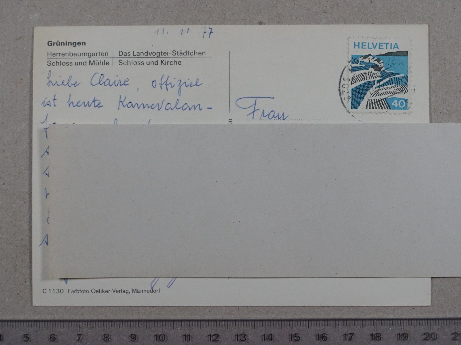 Ansichtskarten: Grüningen, 1977 – Gebraucht aus Lenzburg von fh1 1