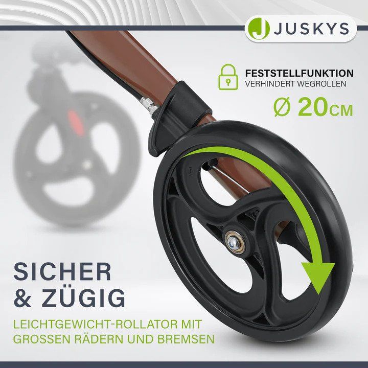 Gehhilfen: Aluminium Rollator klappbar Sitzfläche Einkaufstasche Braun – Neu und originalverpackt aus Kreuzlingen von DealBlitz 4