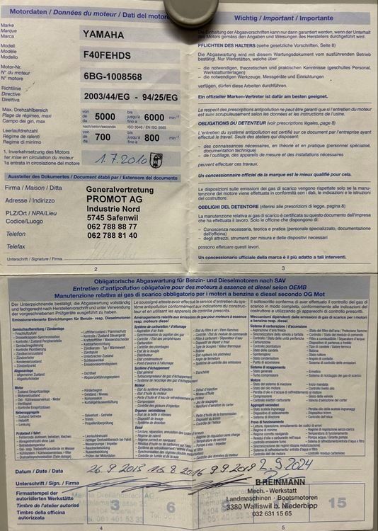 Yamaha Motoren: Yamaha F40FHDS – Gebraucht aus Stetten AG von Wetter1948 3