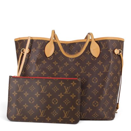Louis Vuitton Neverfull MM + Pochette Monogram Cerise