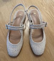 ZARA Tweed-Slingback-Ballerinas mit Pailletten