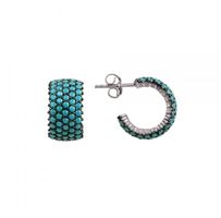 Ohrringe Creole Alliance türkis 925 Silber Huggies 12mm