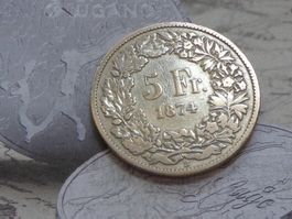 5 Fr. 1874 B ( Bern sans le point version plus rare)