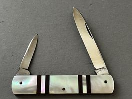 Altes zweifarbiges Perlmutt Sackmesser 79 mm - selten