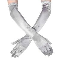 NEUE Uni graue 50cm lange Handschuhe - 2021149