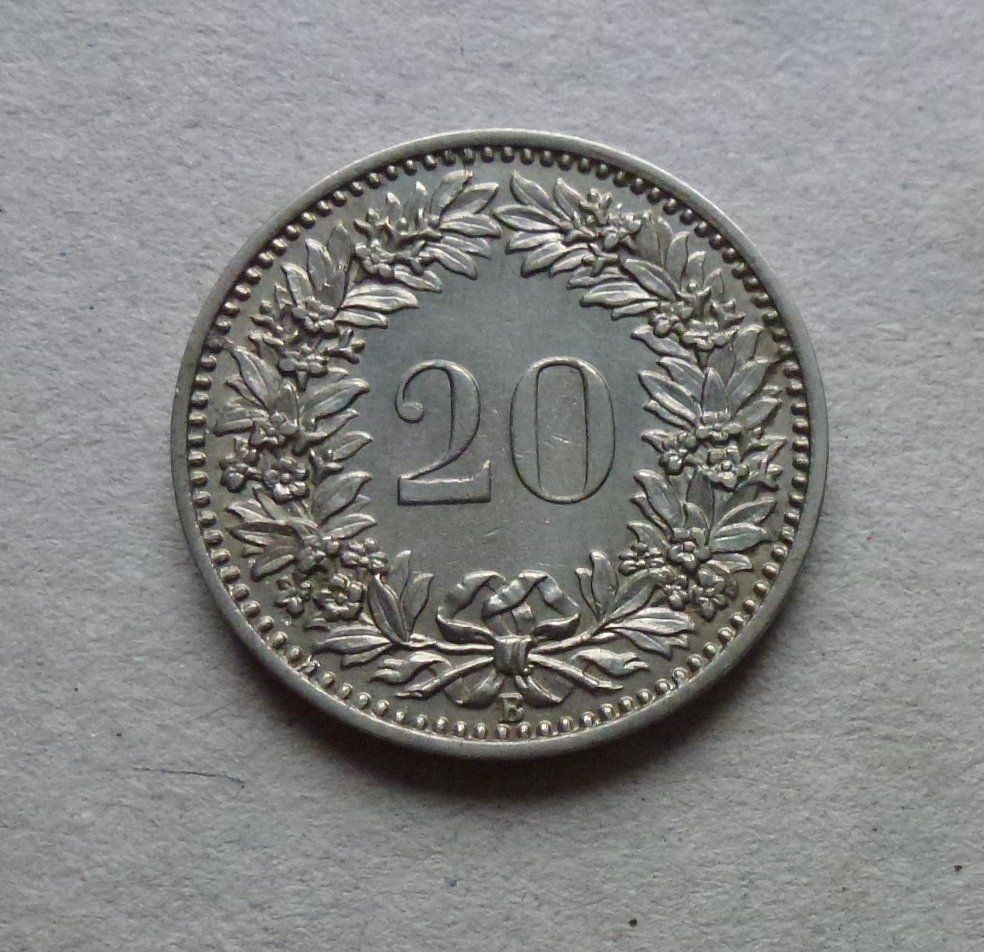 Alle Münzen: 20 Rappen 1887, gute Erhaltung – Gebraucht aus Walkringen von Casablanca777 1