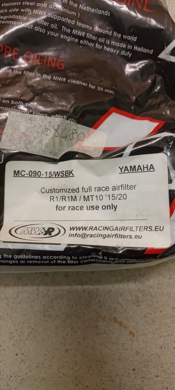 Yamaha Tutti i ricambio per moto: Yamaha YZF-R1 MWR Racing Luftfilter – Usato da Volketswil venduto da HONEGGRO