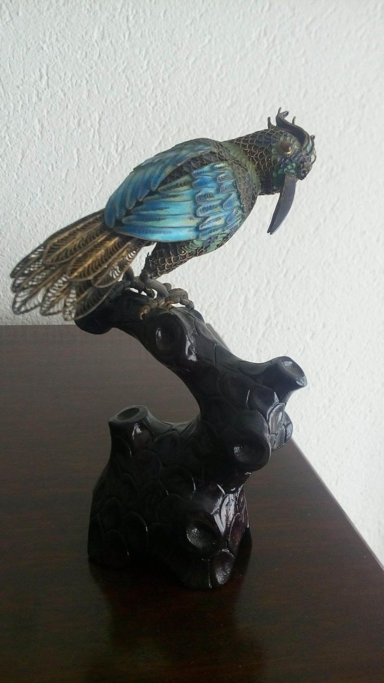 Sculture & Statue: oiseaux chinois cloisoné 19eme – Usato da La Chaux-de-Fonds venduto da taniao