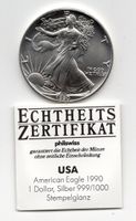 (2062) USA, 1 Unze, Eagle 1990, mit Zertifikat