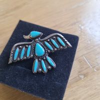 Brosche antik mit Türkis