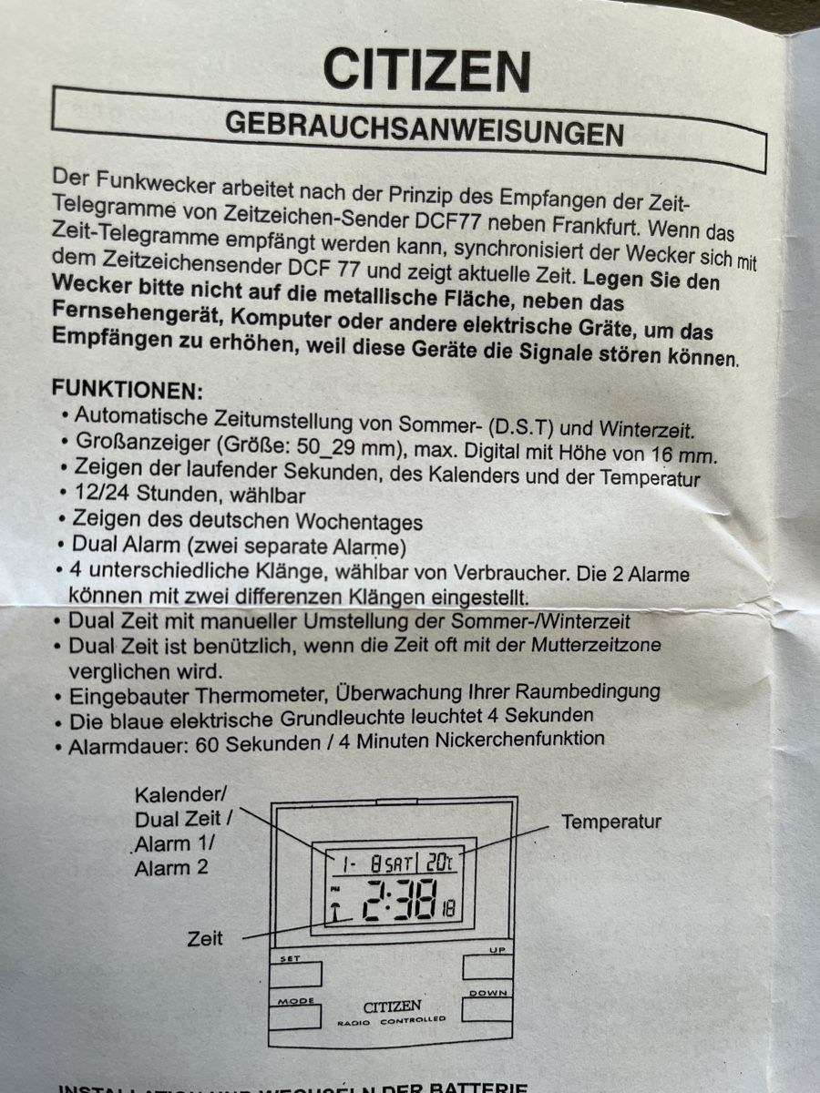 Réveils: Funkwecker Citizen – Neuf avec emballage d'origine à Beckenried par Beggo51 1