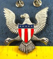 USA EAGLE ADLER 2NÄGEL-PIN GROSSS 55x50mm SILBRIG GEWPRÄGT