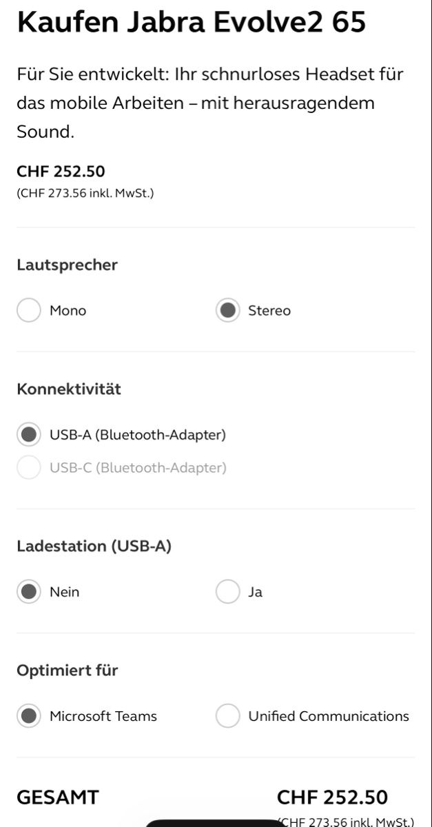 Jabra Kopfhörer: Jabra Evolve2 65 USB-A, neuwertig – Gebraucht aus Bachenbülach von N.Sonja 3