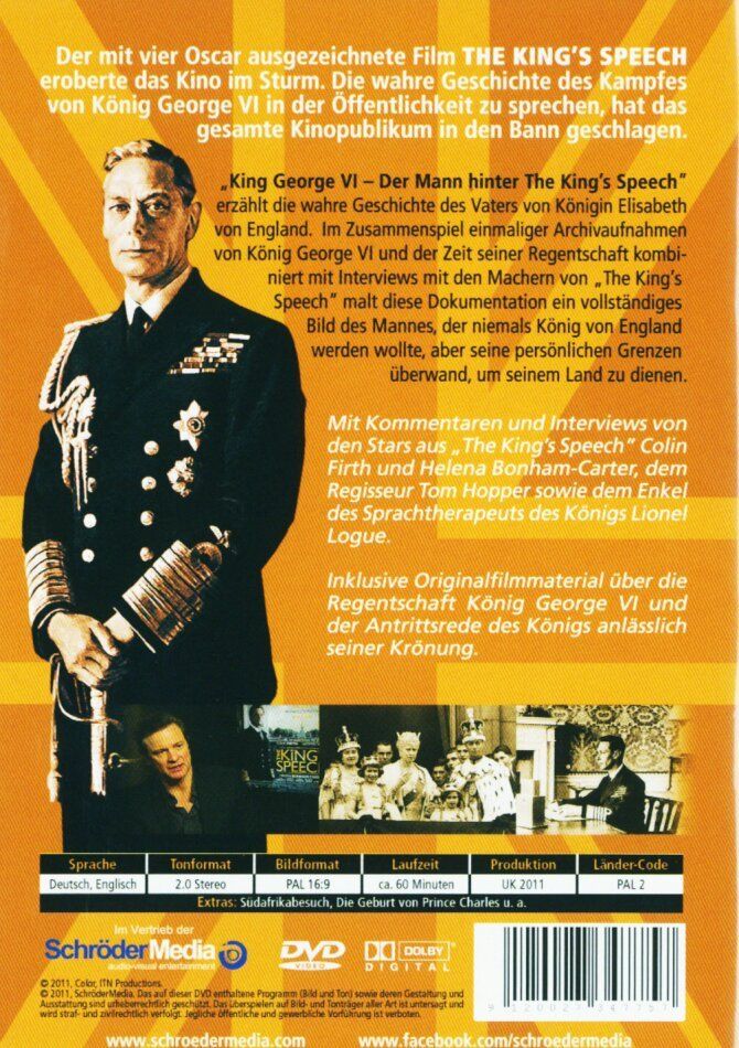 Tutti i DVDs: King George VI - Der Mann, hinter The King's Speech DVD – Usato da Arbon venduto da mick1968 1