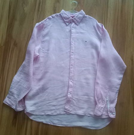 Leinenhemd Tommy Hilfiger rosa