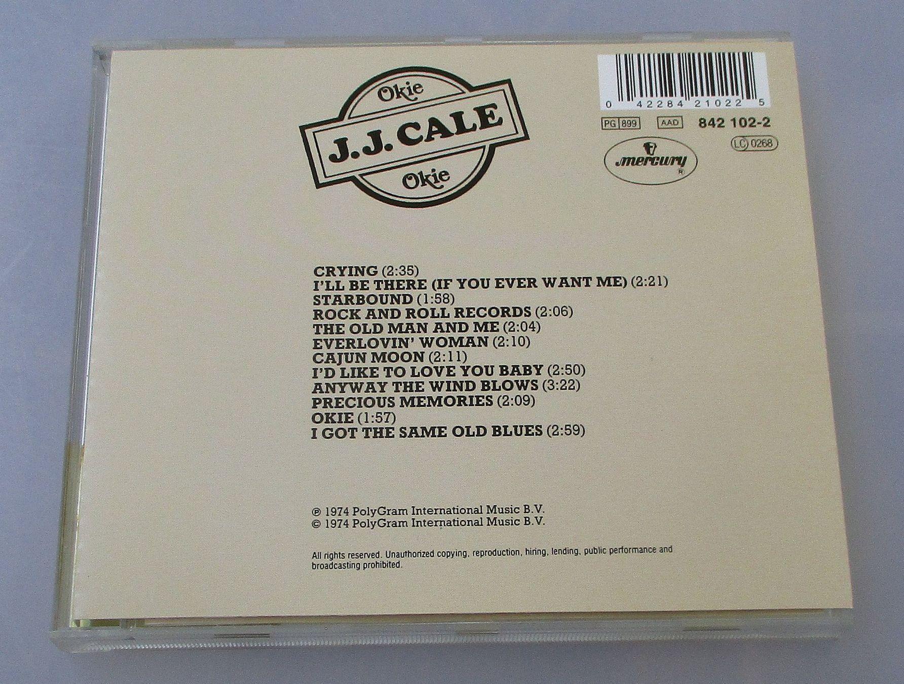 CD: J.J. CALE - Okie – Usato da Wattwil venduto da Muriel11 1