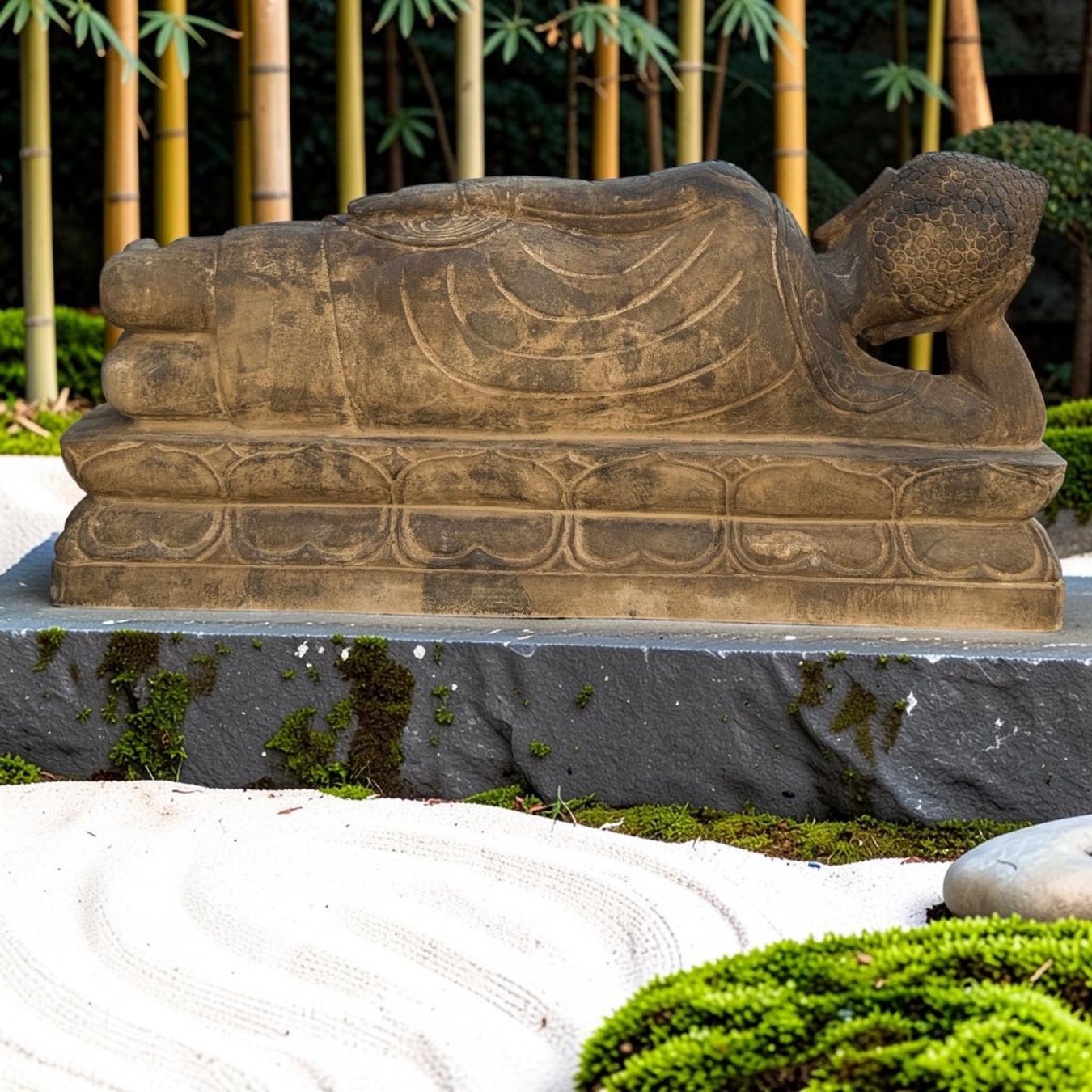 Sculture & Statue: Liegender Buddha Skulptur Nirvana Steinfigur Bluestone 100cm – Usato da Hilpoltstein venduto da TOMTAO88 3
