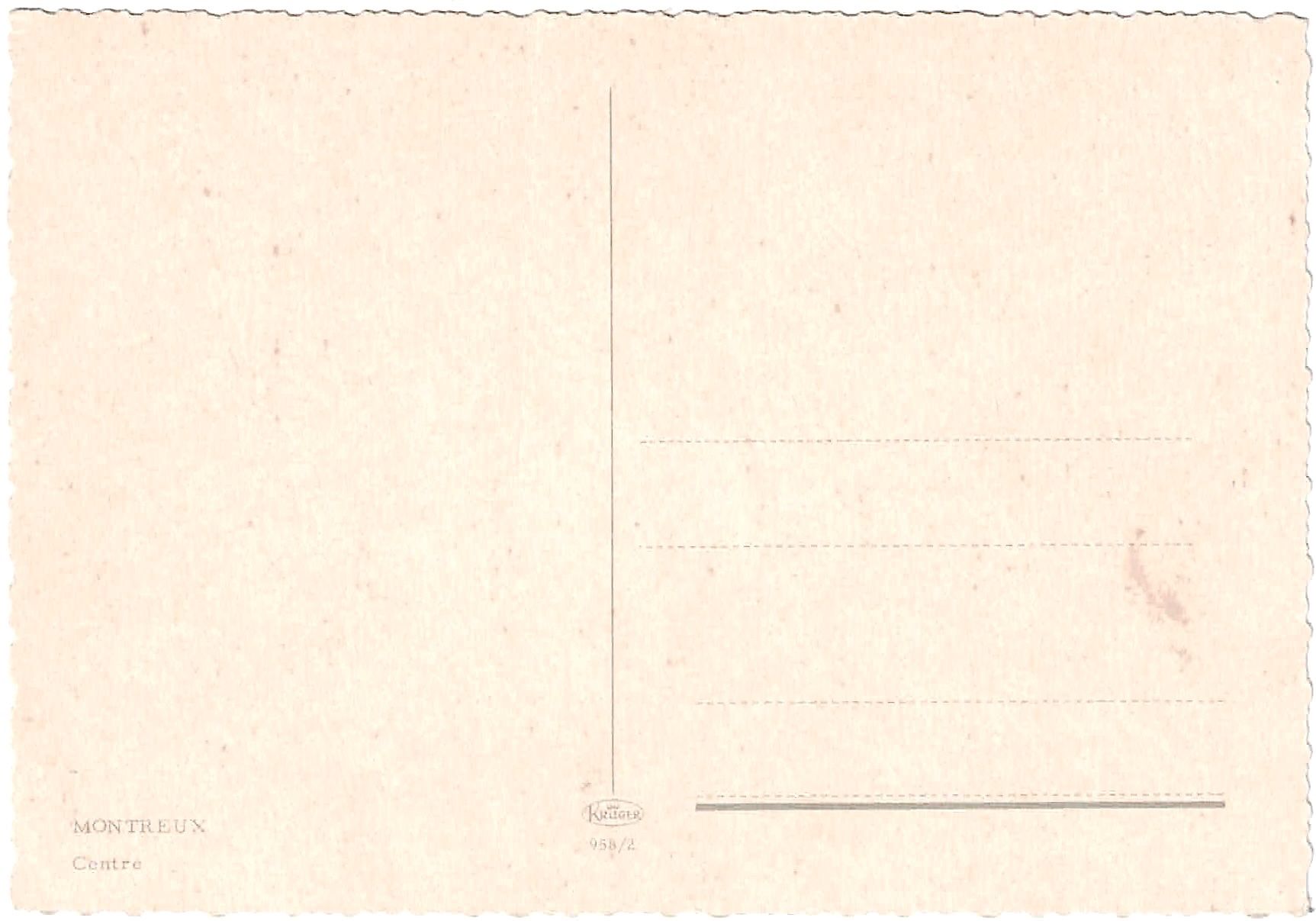 Cartoline postali: MONTREUX - Centre ça. 1960 (VD) – Usato da Oberdorf BL venduto da Hopfehuepfer 1