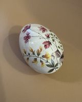 Vintage Ei aus Ton, handbemalt, 8,5 x 4,5cm