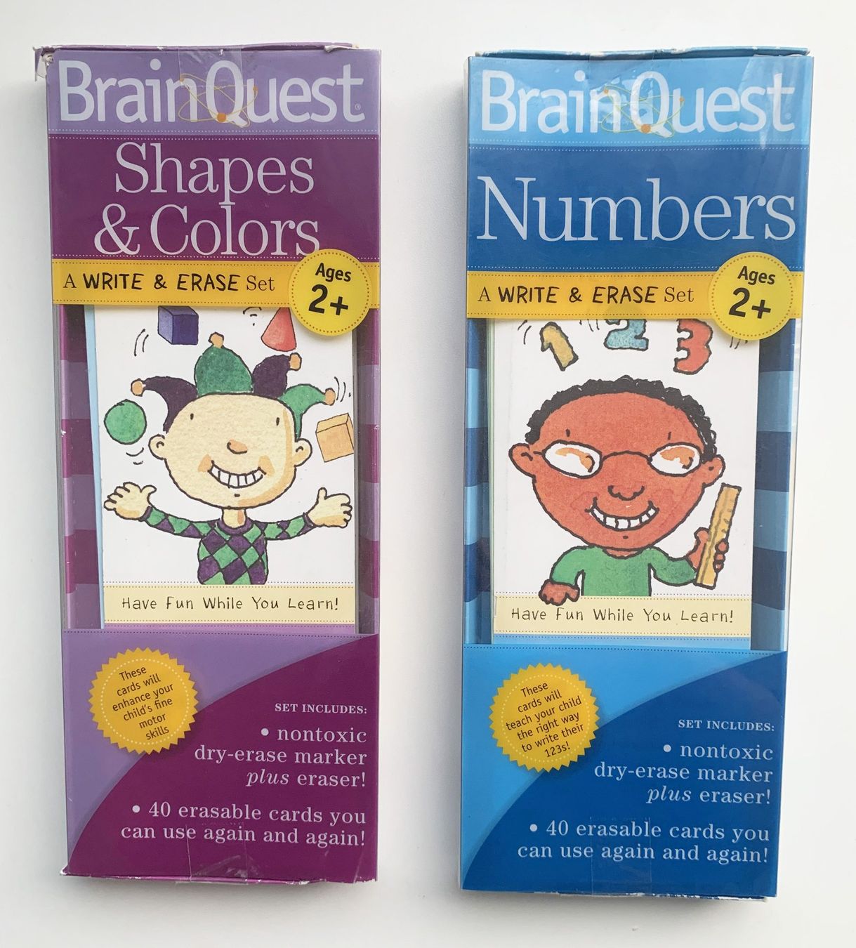 Giochi: Brain Quest Write & Erase: Numbers Cards und Shapes & Color – Usato da binz venduto da louloubel