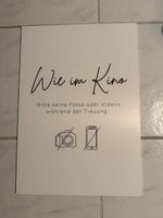 Schild Trauung, keine Fotos erlaubt, Hochzeit