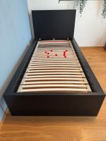 MALM Bettgestell, schwarzbraun, 90x200 cm mit Einlegerahmen
