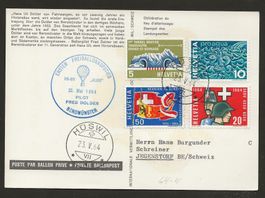 Ballon 1964 Schweiz Beromünster Hüswil Luftpost