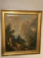 Joseph Doré 1842 (1805-1878) Landschaftsgemälde Berge, Bach