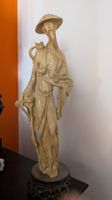 Asiatische Figur Mann mit Vögeln, ca. 50 cm