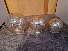 Glas Kugel mit LED Licht Band