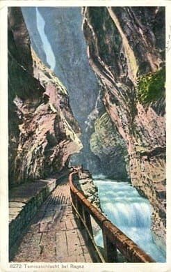 Cartoline postali: Bad Ragaz, Taminaschlucht – Usato da Ottikon b.Kemptth. venduto da Neptun1974