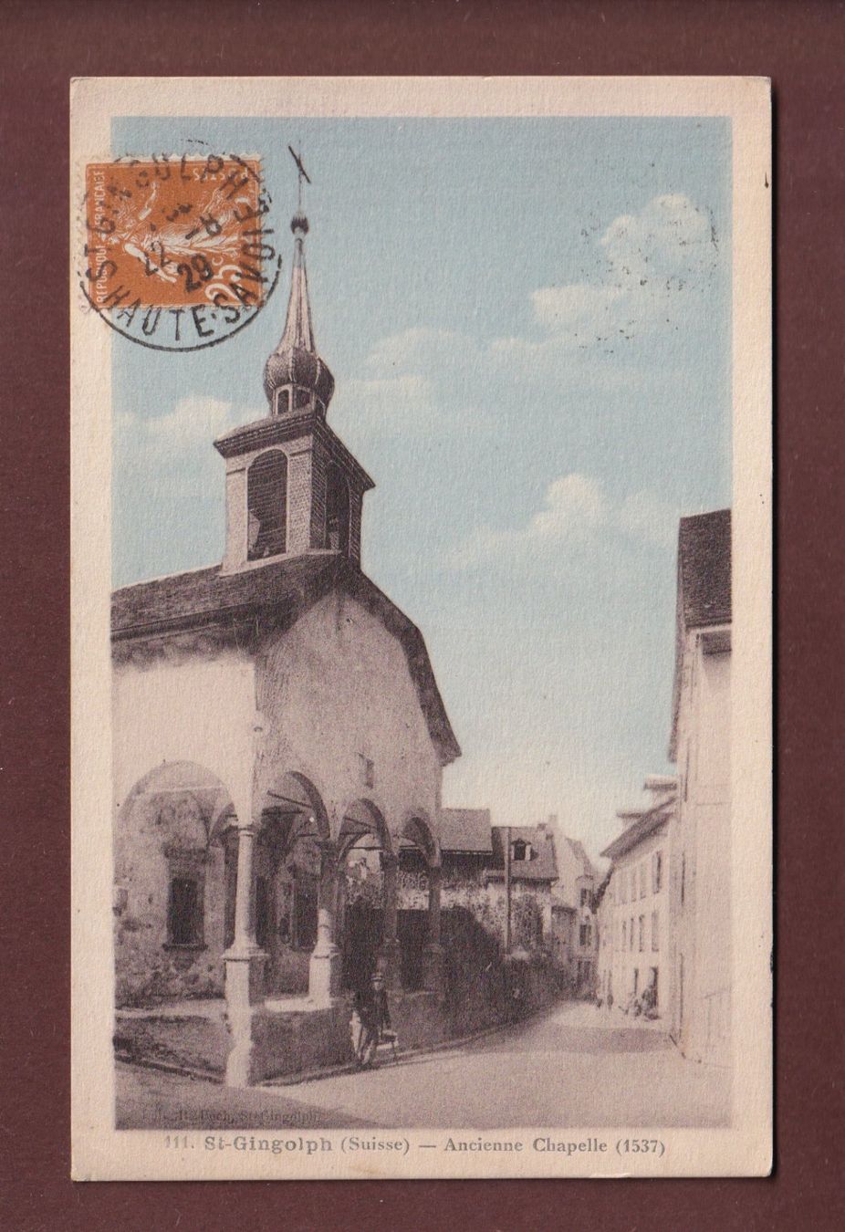 Cartoline postali: ST. GINGOLPH - Ancienne Chapelle - 1929 – Usato da Pully venduto da nicecards-shop